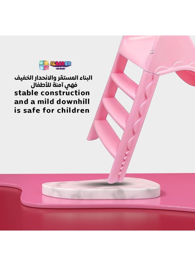 ALBADER Play Slide For kids Pink Color Playset for Indoor or Outdoor Use For Ages 18 Months+, Garden Toy and Outdoor Activity for Kids, Durable, Stable, Child-Safe For Girls and Boys - Image 3
